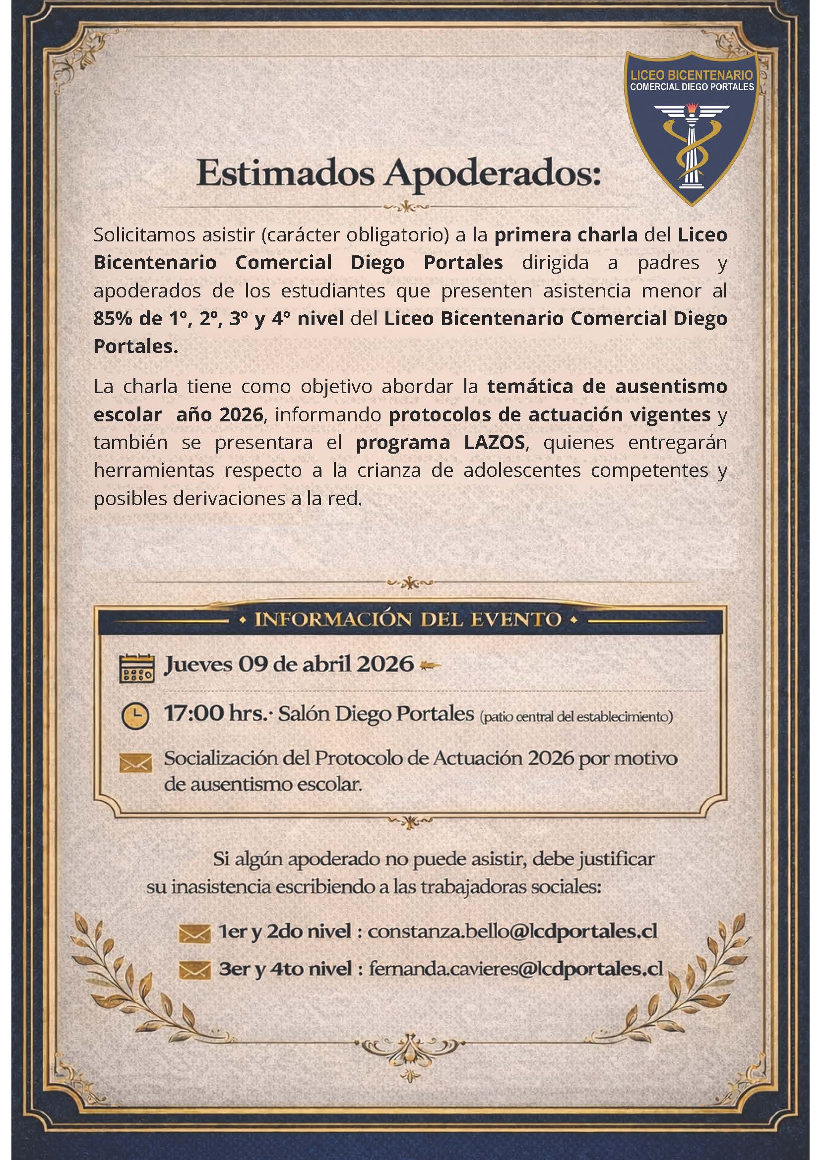 Charla sobre "AUSENTISMO ESCOLAR"