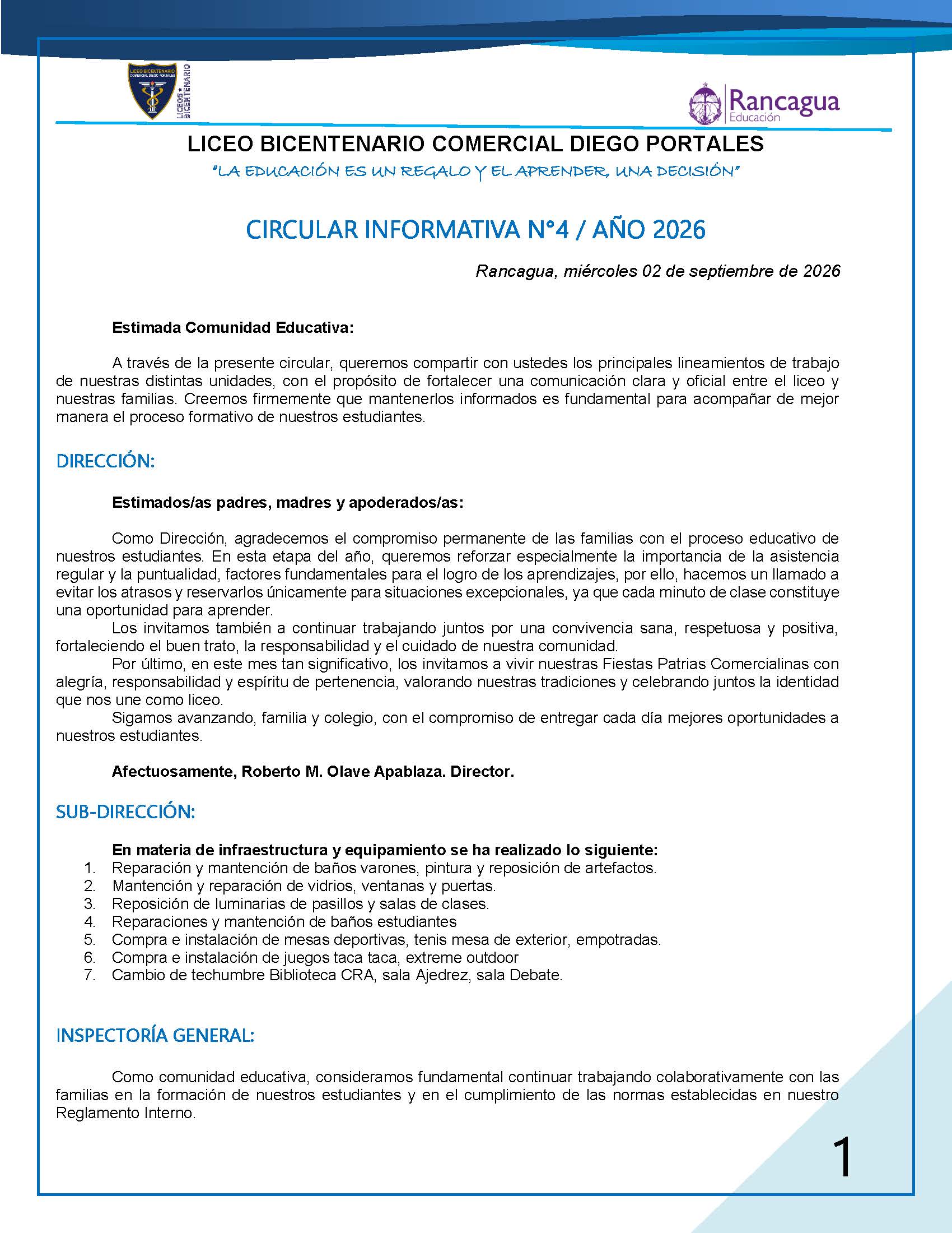 Comunicado reunión de apoderados