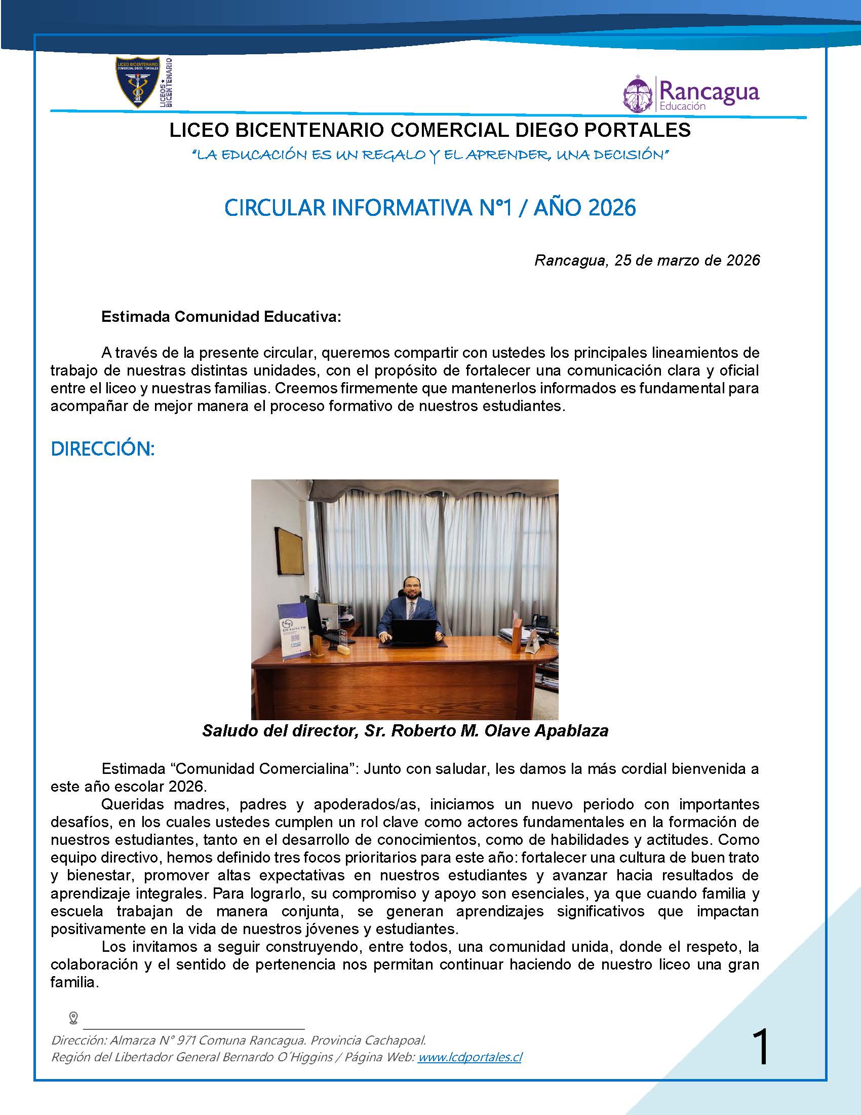 Circular 1 Reunión de Apoderados