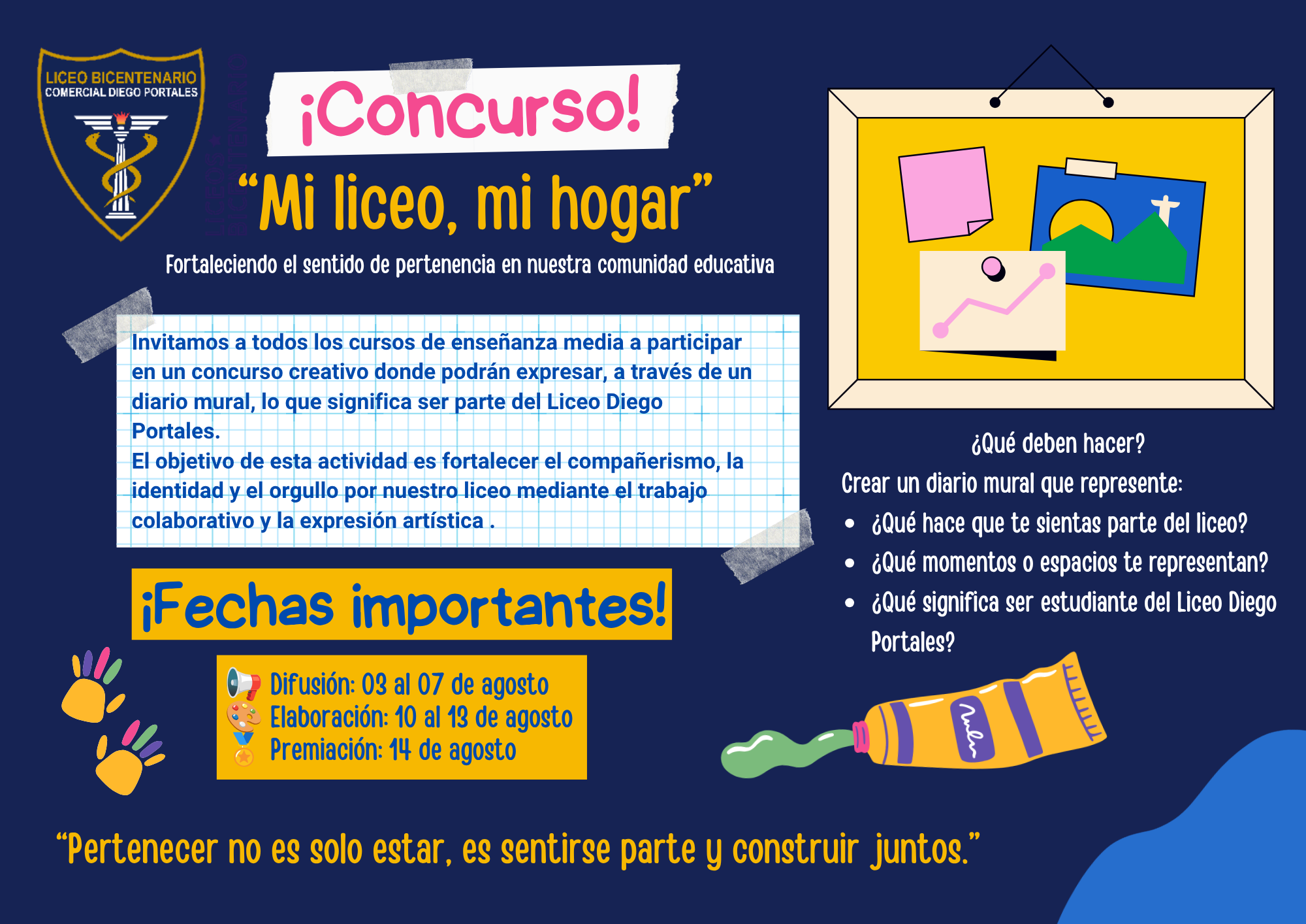 decoración de murales “Mi liceo, mi hogar”
