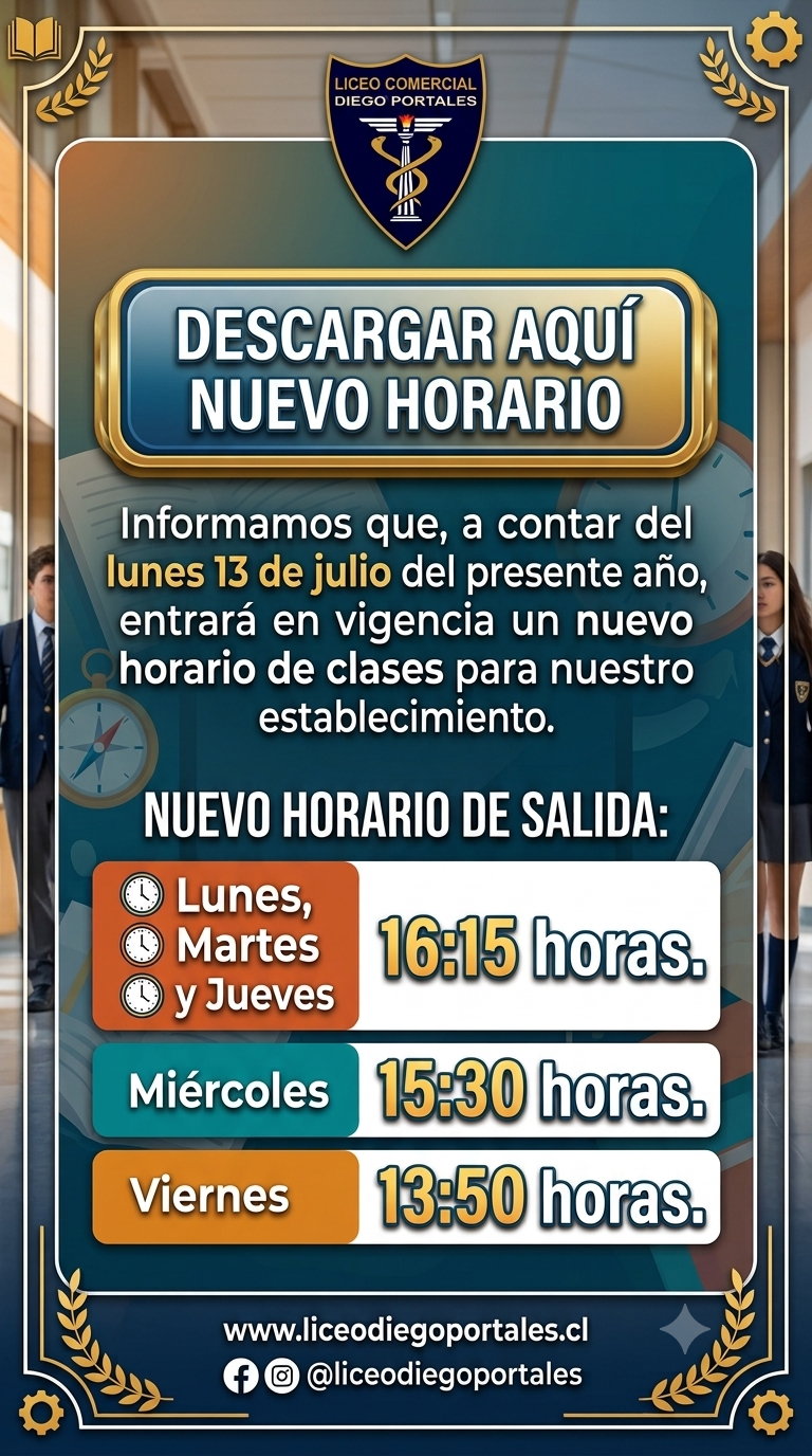 Nuevo horario 2° semestre 2026